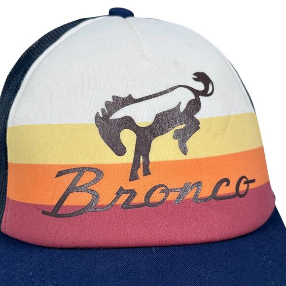 Ford Bronco Trucker Snapback Hat Retro Heavy Canvas BB Cap Sand Adult Horse New - Picture 2 of 10